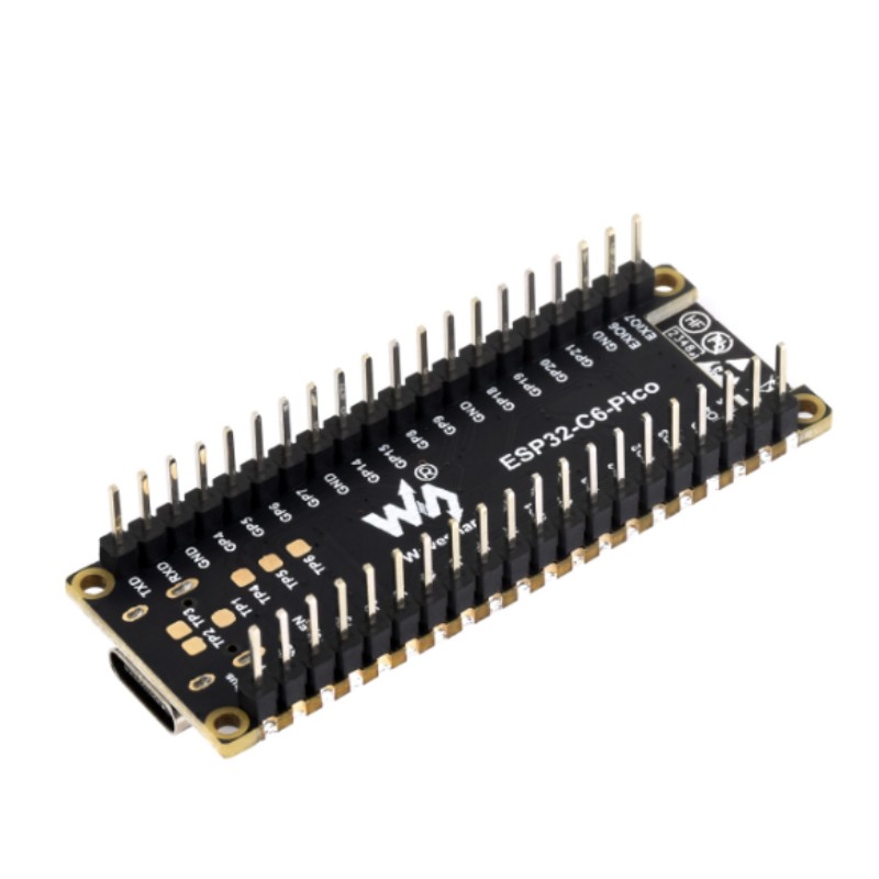 Lehim sancaqları ilə ESP32-C6-Pico-M